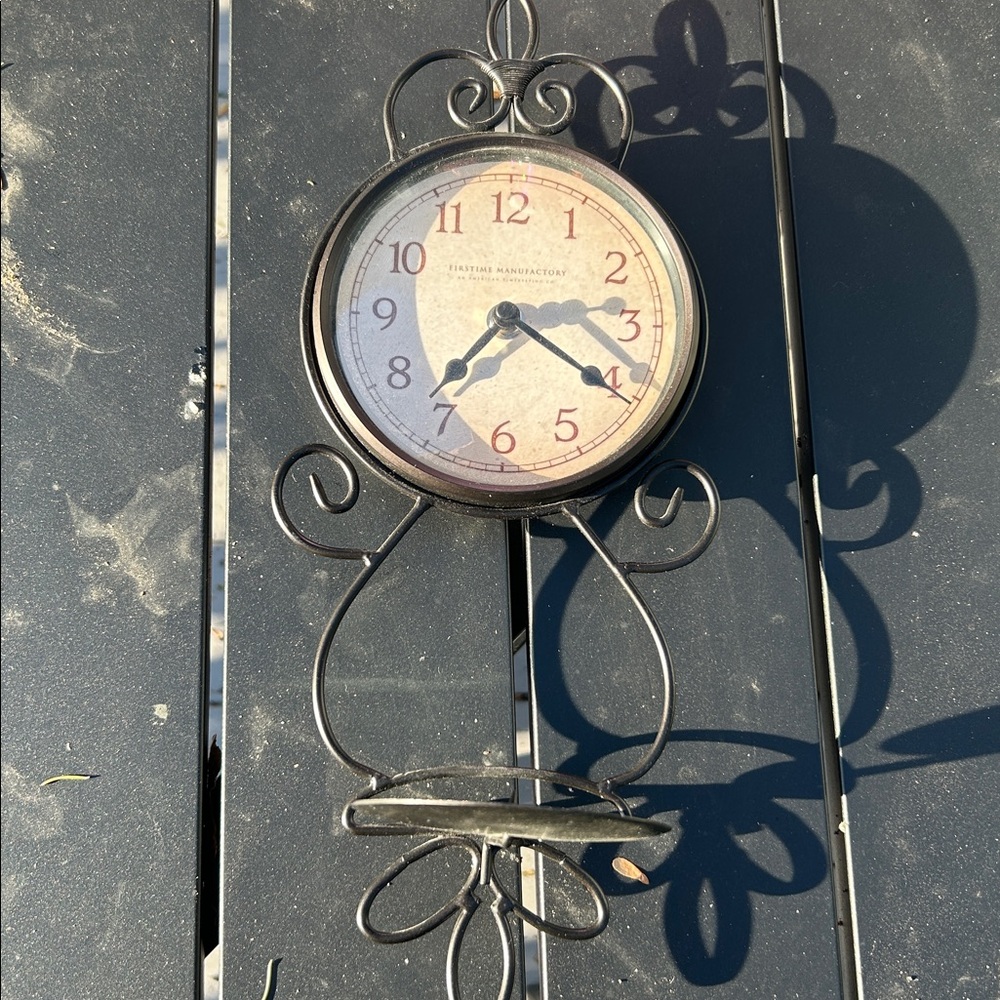 Black Wrought Iron Wall Clock by Unknown Brand - Picture 8 of 9